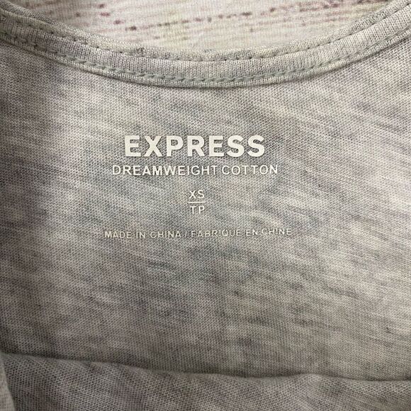 Express women XS dream weight cotton tank top w/back sheer light grey/pink - Picture 4 of 8